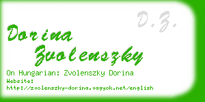 dorina zvolenszky business card